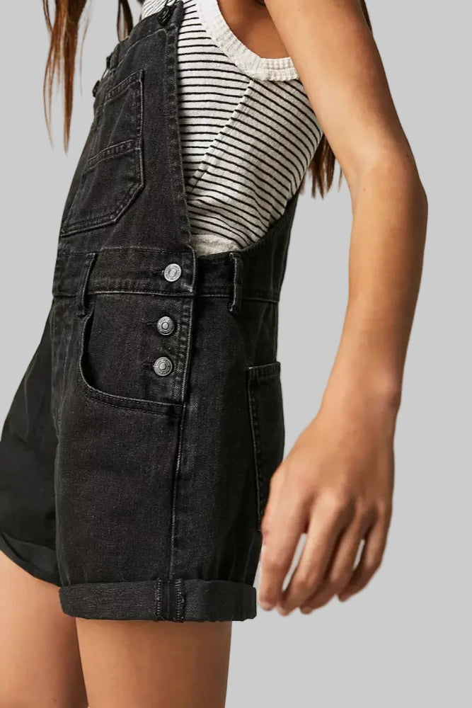 Loose Multi Pocket Suspenders - S / Black - Rompers