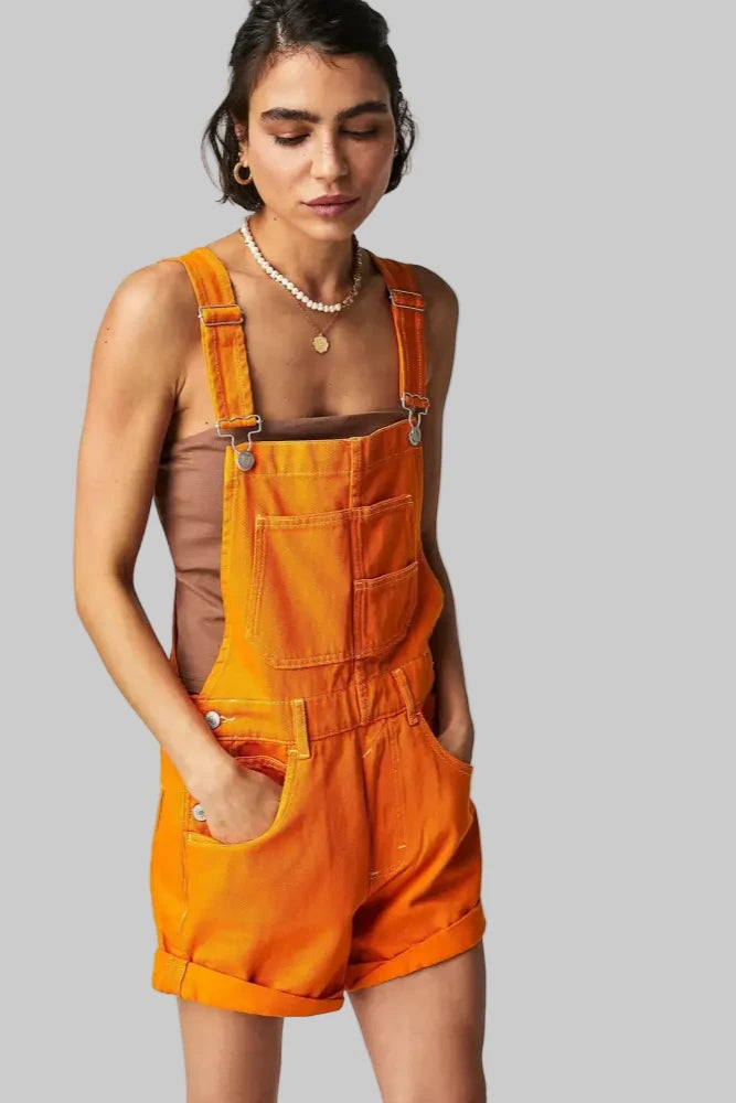 Loose Multi Pocket Suspenders - S / Orange - Rompers