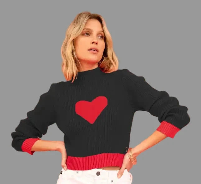 Love Turtleneck Knitwear Pullover Sweater - Sweaters & Cardigans