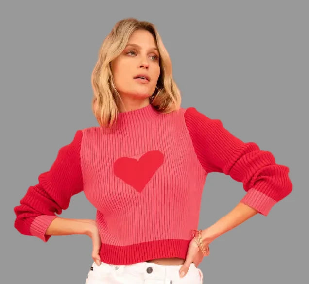 Love Turtleneck Knitwear Pullover Sweater - Sweaters & Cardigans