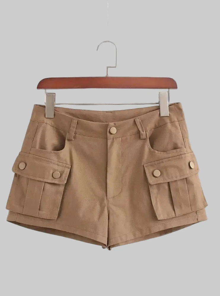 Multi Pocket Cargo Shorts - S / Khaki