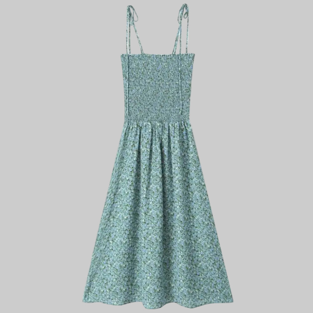 Pastoral Fresh Slim Fit Tied Printed Slip Dress - S / Multi - Dresses