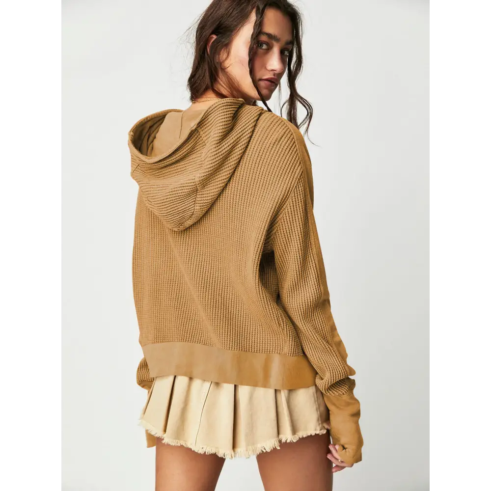 Patchwork Hooded Long Sleeve Loose Lazy Zipper Sweatshirt - Sweatshirts & Hoodies