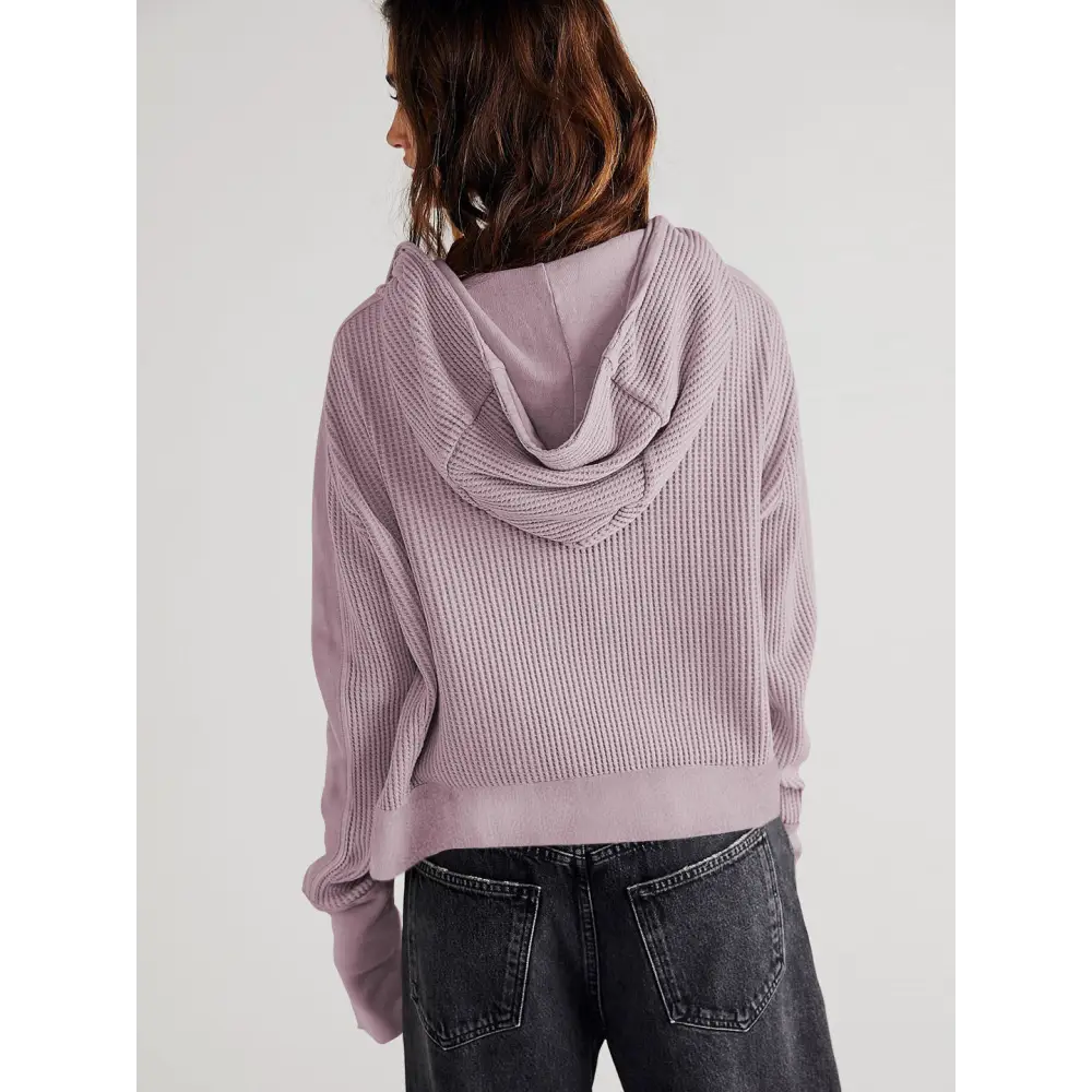 Patchwork Hooded Long Sleeve Loose Lazy Zipper Sweatshirt - Sweatshirts & Hoodies
