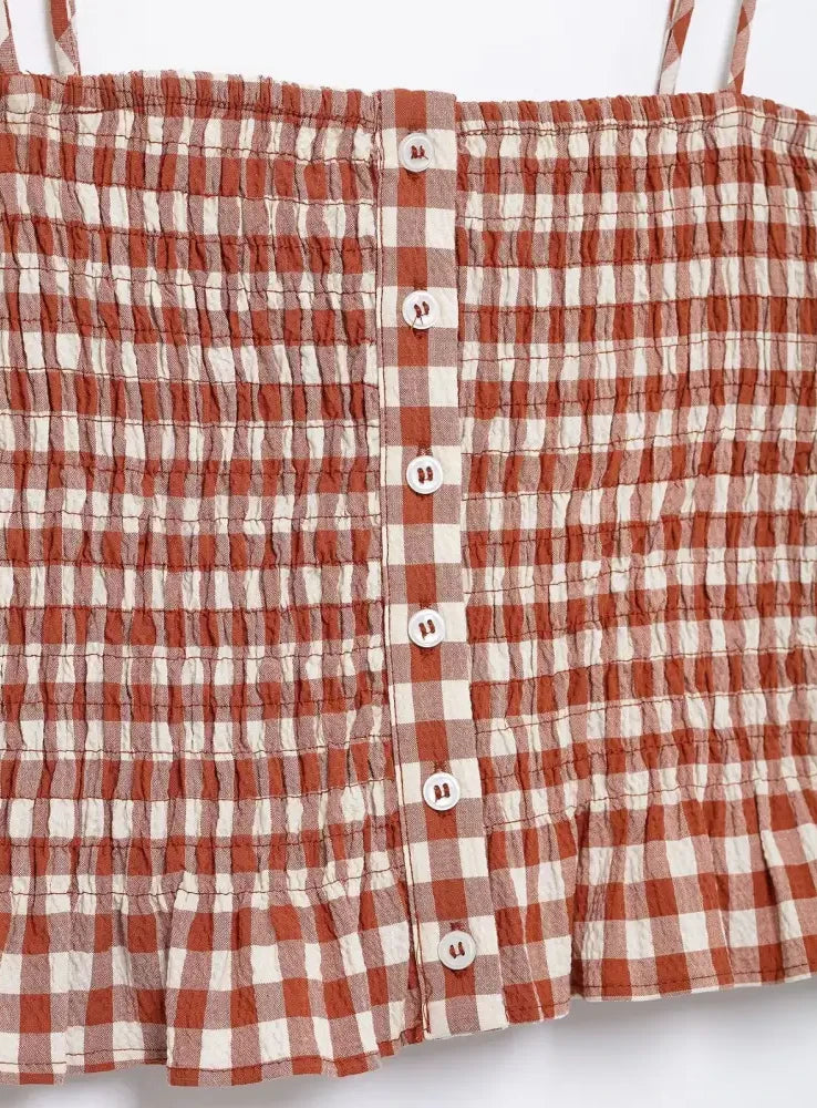 Plaid Crop Top Skirt - Outfit Sets