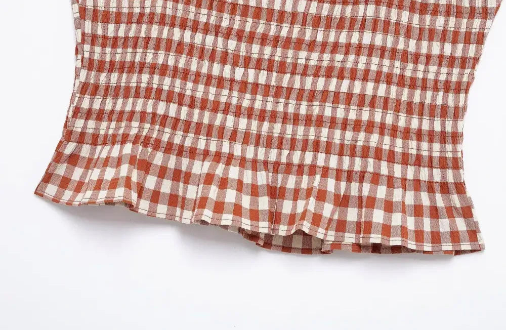 Plaid Crop Top Skirt - Outfit Sets