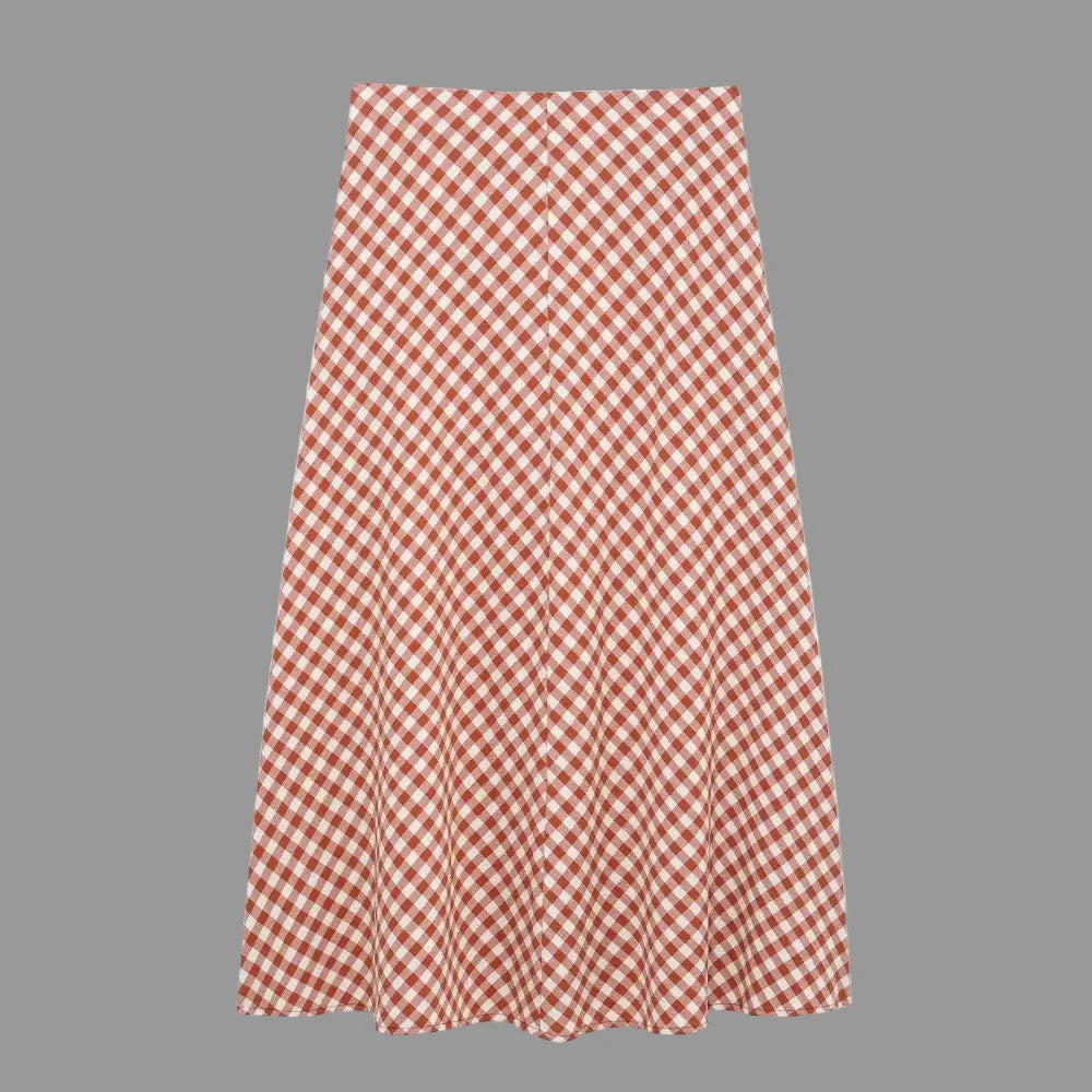 Plaid Crop Top Skirt - Outfit Sets