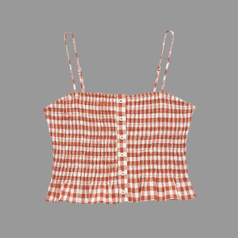 Plaid Crop Top Skirt - XS / Outfit Sets