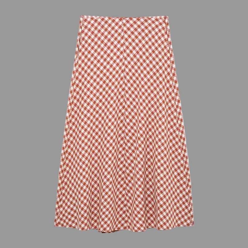 Plaid Crop Top Skirt - XS / Outfit Sets