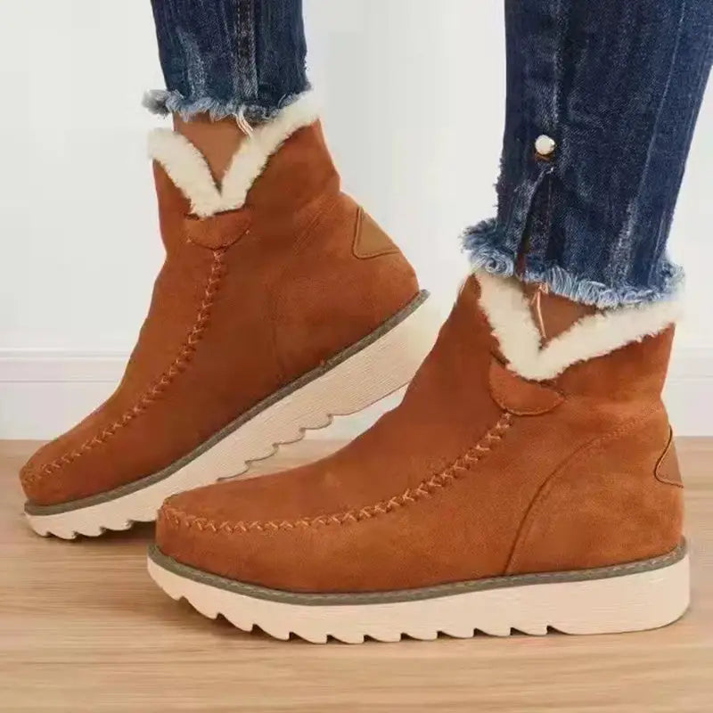 Platform Cotton Padded Booties - Shoes