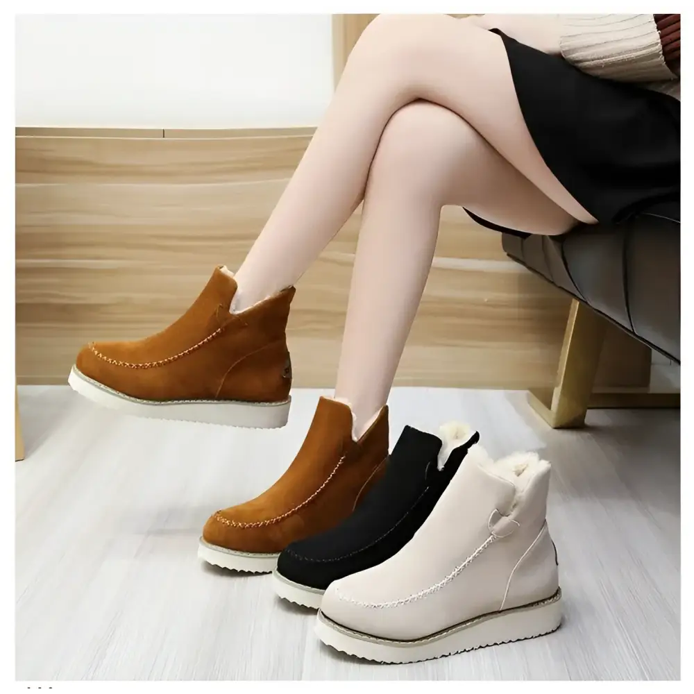 Platform Cotton Padded Booties - Shoes