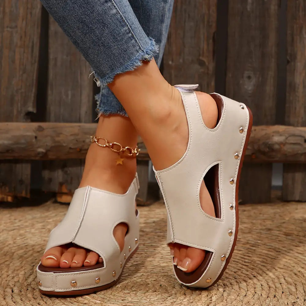 Platform Peep Toe Wedge - Shoes