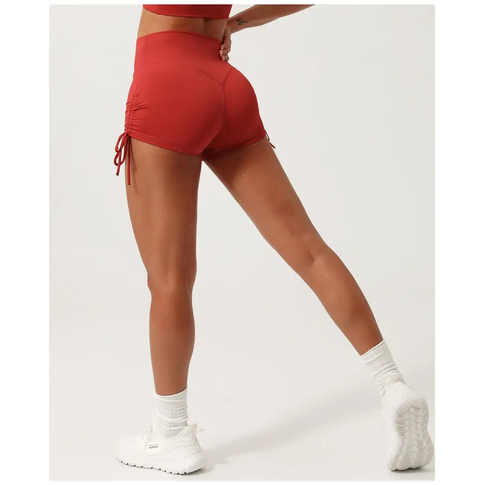 Pleated Drawstring Yoga Shorts - Activewear