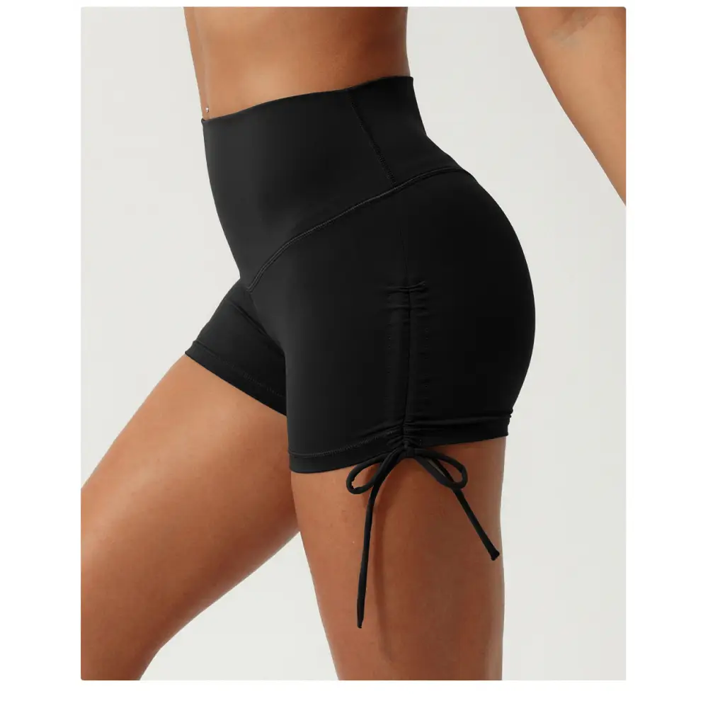 Pleated Drawstring Yoga Shorts - Activewear