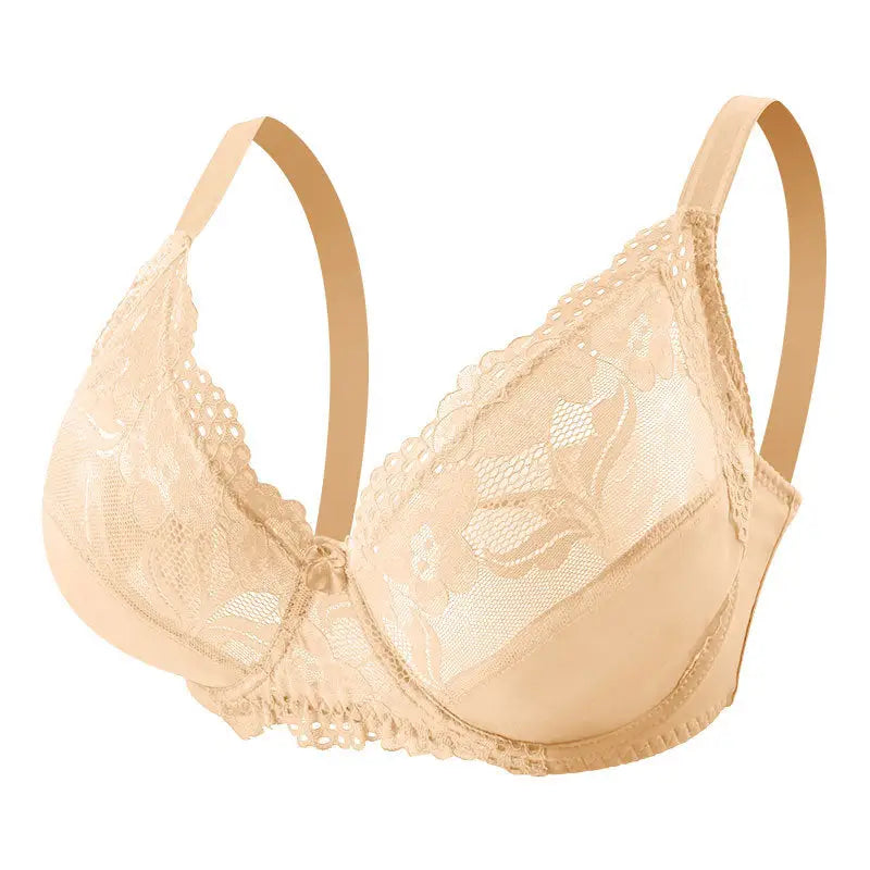 Plump Thin Lace Bra - 85EF / Apricot - Bras