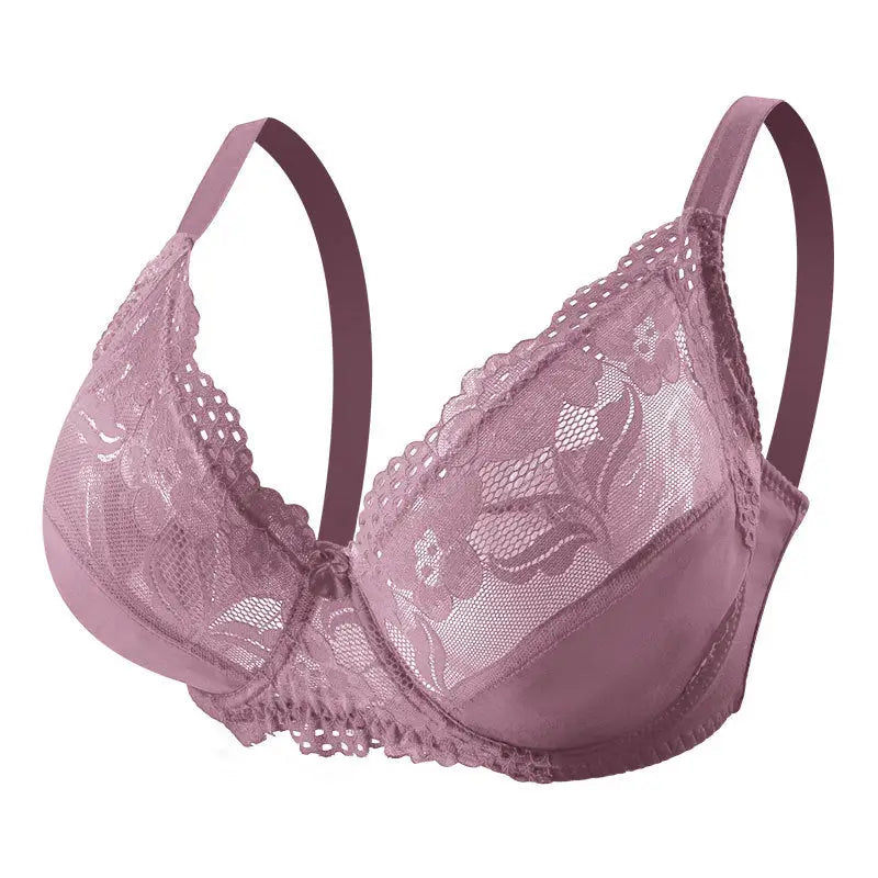 Plump Thin Lace Bra - 85EF / Purple Gray - Bras