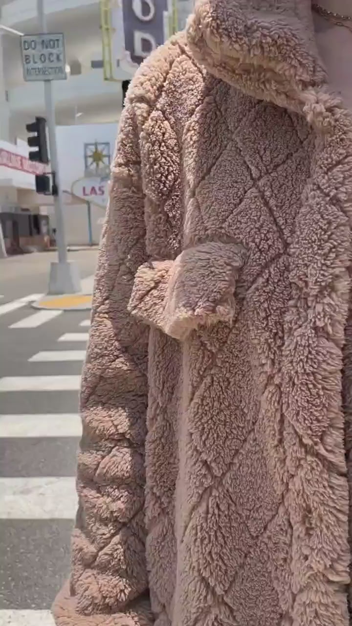 Teddy Plush Diamond Design Coat