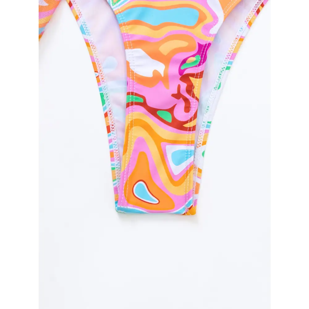 Printed Sexy Three Piece Bikini - Cover-ups & Kimonos