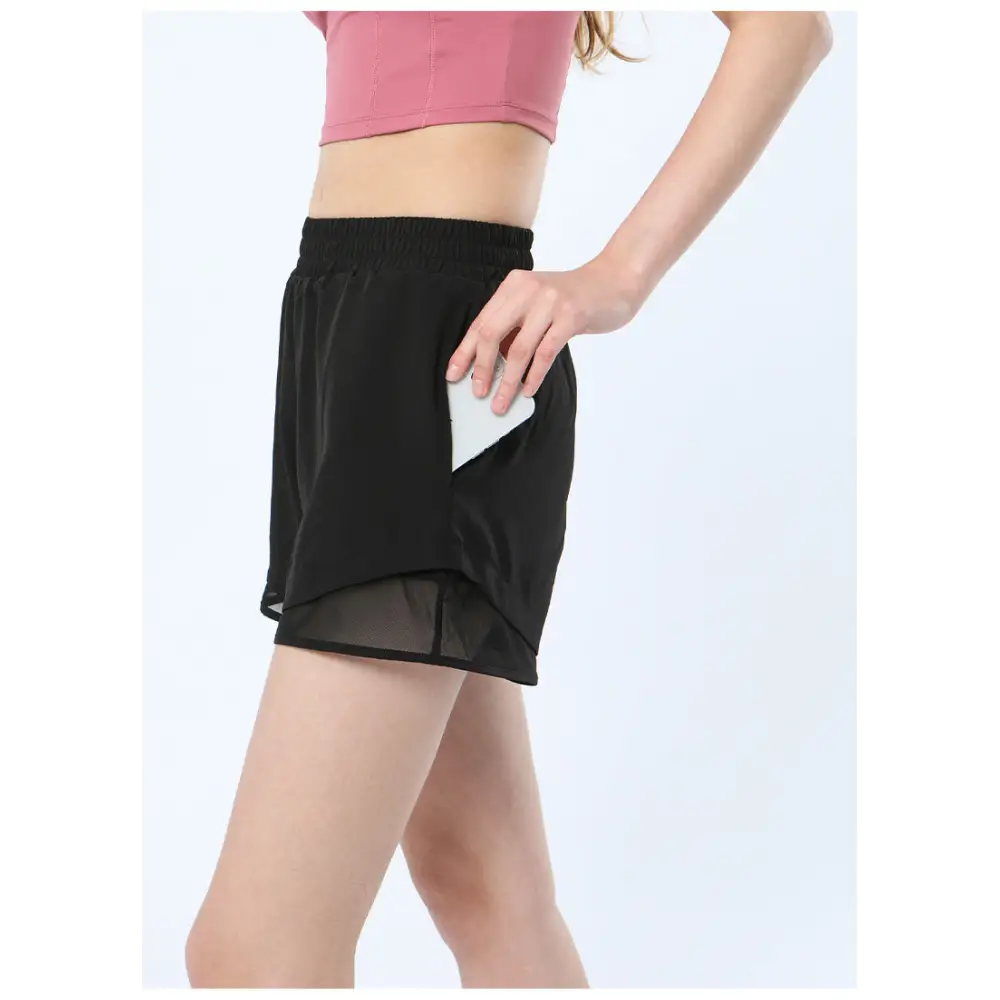 Quick Drying Mesh Yoga Sports Shorts - S / Black - Activewear
