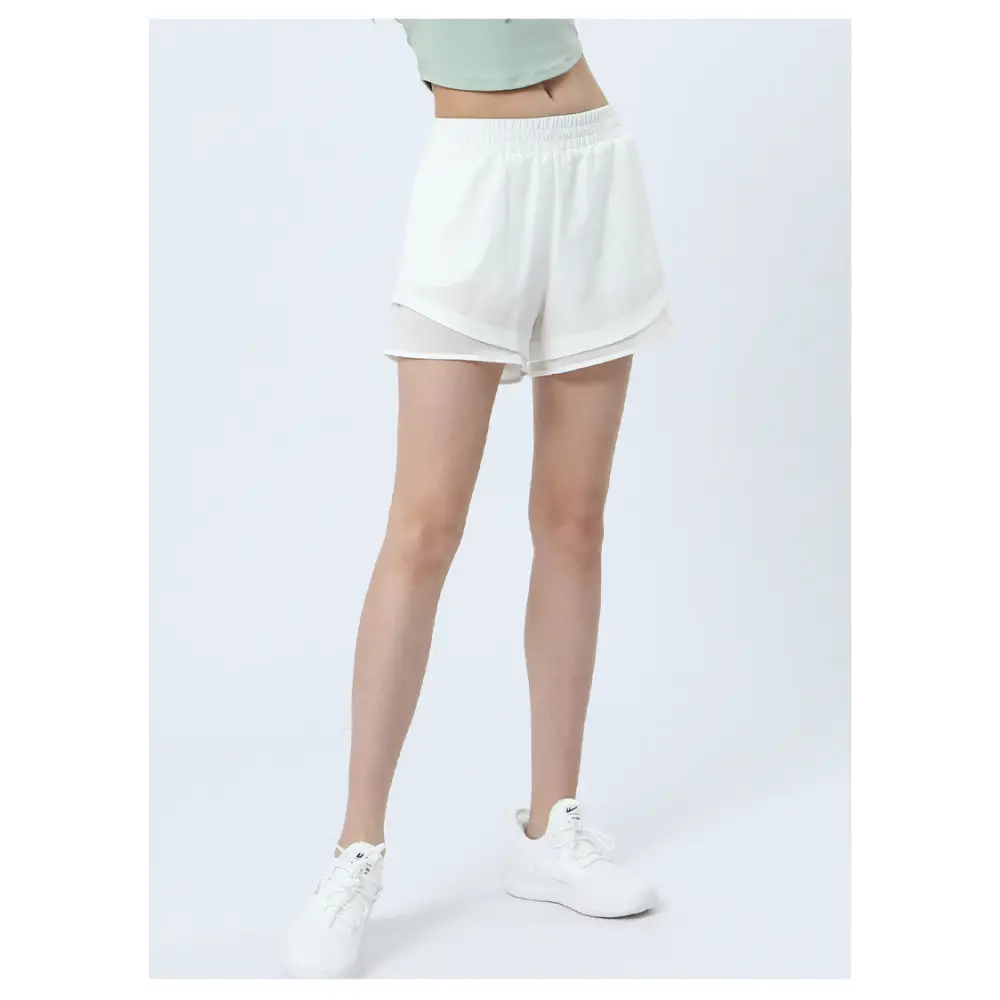 Quick Drying Mesh Yoga Sports Shorts - S / White - Activewear