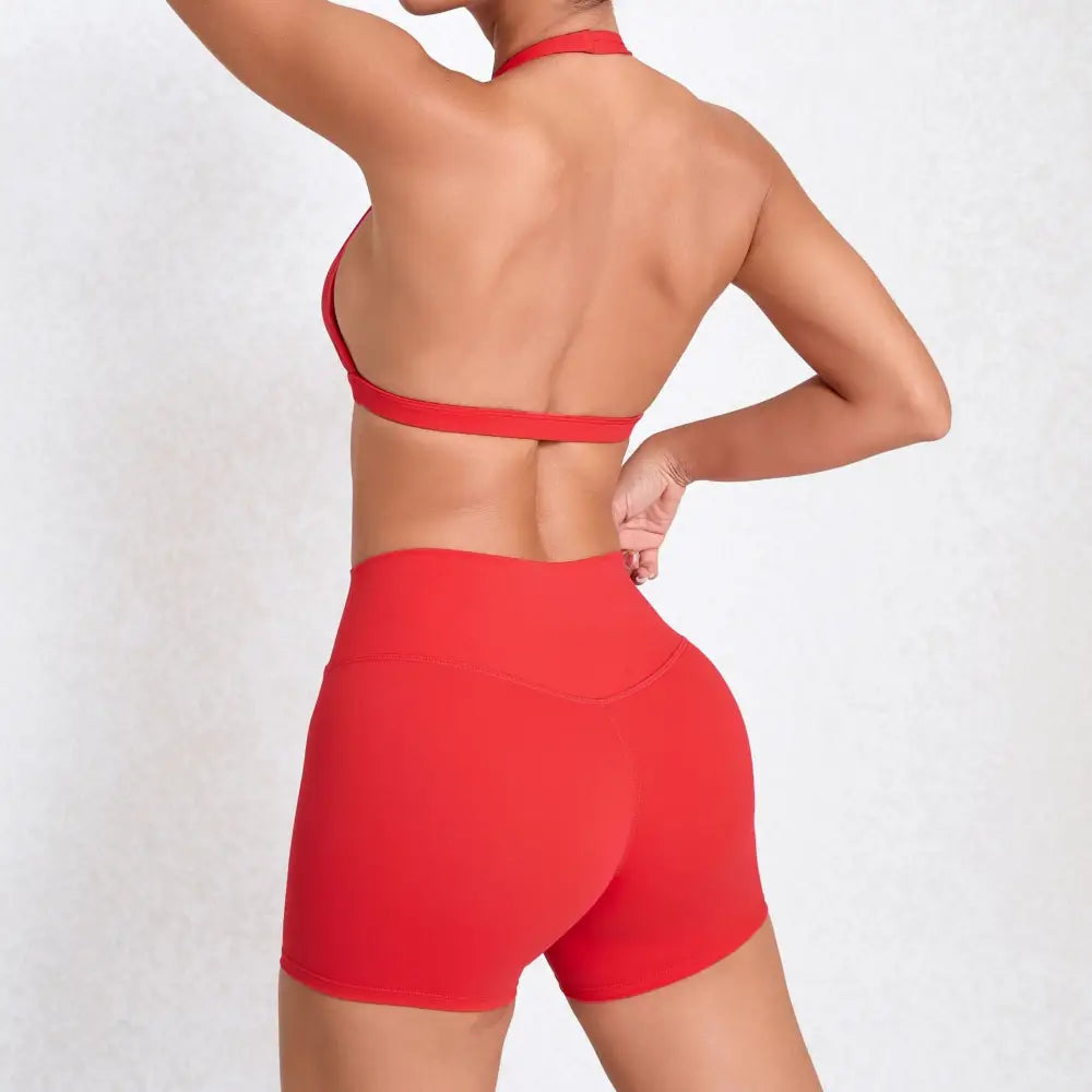 Quick Drying Nude Feel Yoga Sexy Sports Running Fitness Suit - Activewear