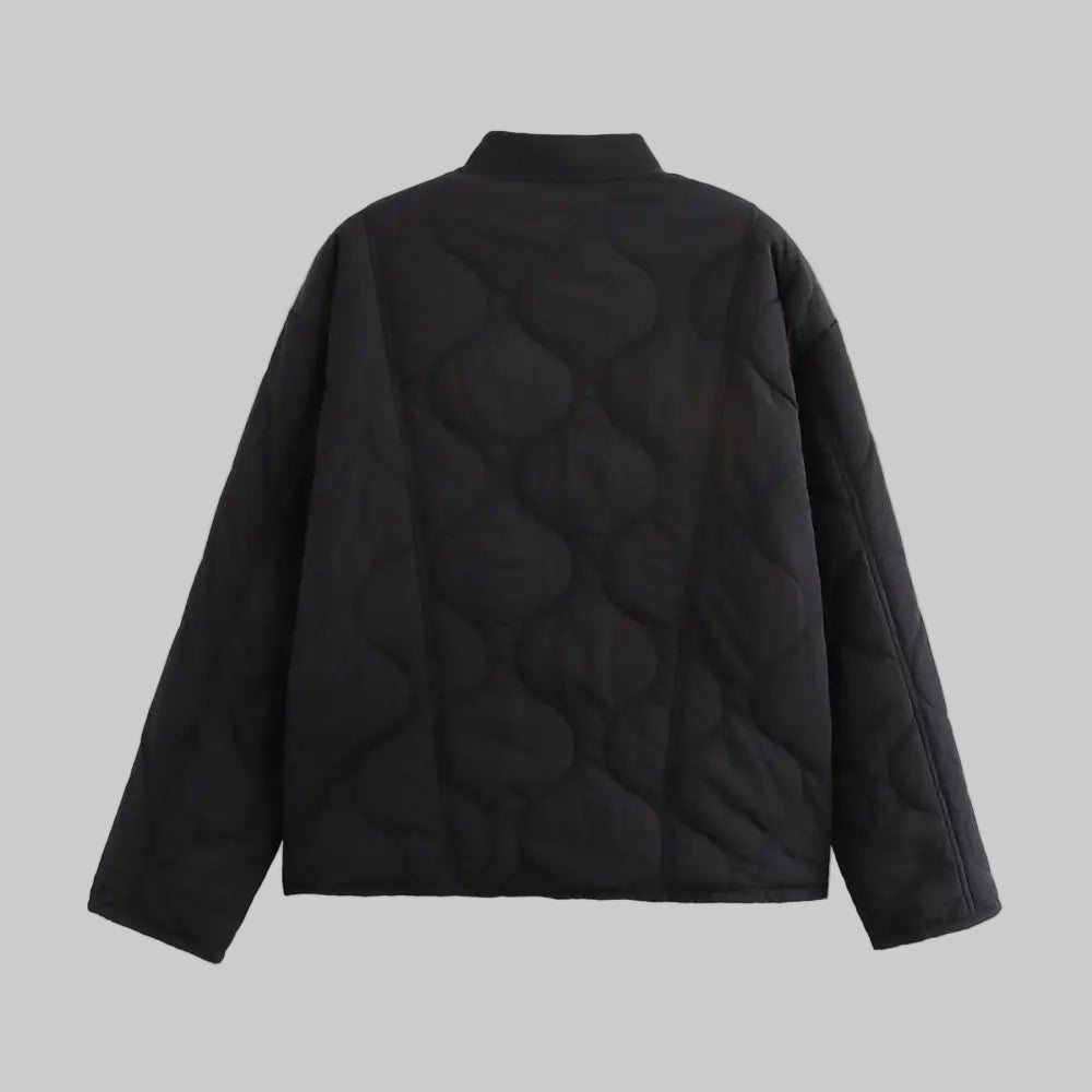 Quilted Button Cotton Niche Jacket Coat - Outerwear