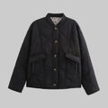 Quilted Button Cotton Niche Jacket Coat - S / Black - Outerwear