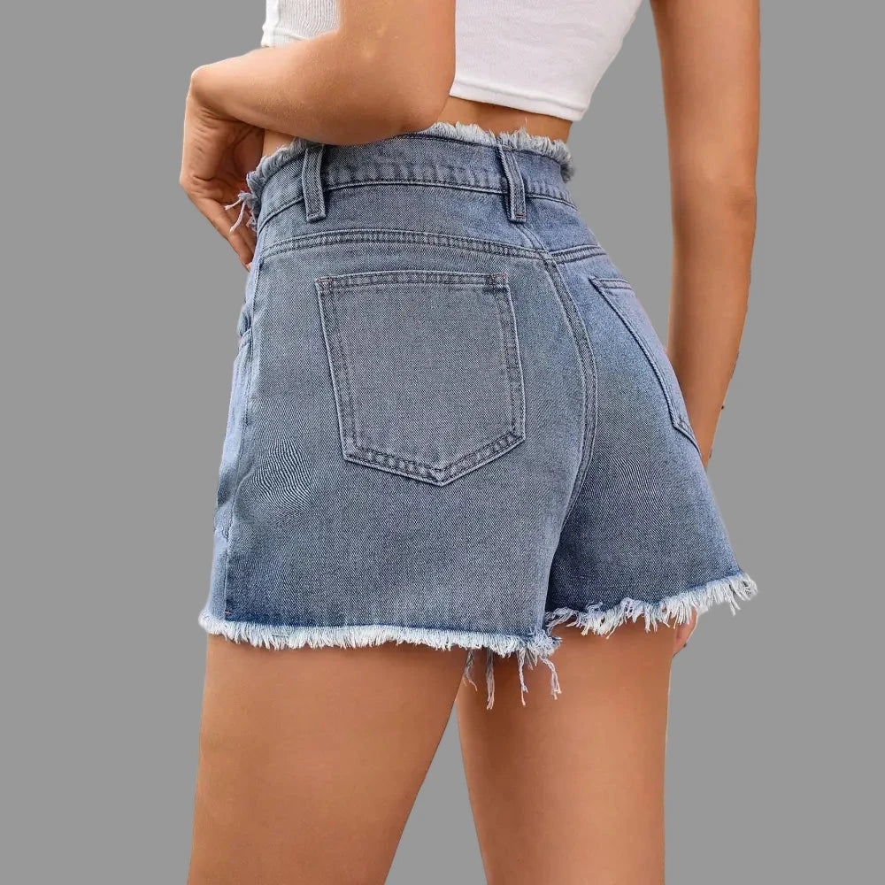Raw Edge Denim Shorts