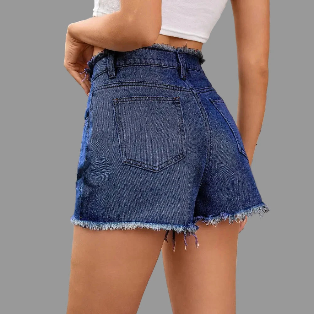 Raw Edge Denim Shorts