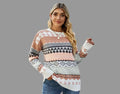 Retro Pattern Rhombus Jacquard Multi Color Knitwear Pullover Sweater - S / Pink - Sweaters & Cardigans