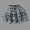 Retro Plaid Elastic High Waist Ruffles Skirt - S / Multi - Skirts