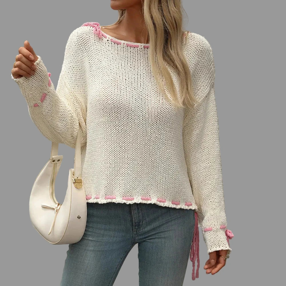 Rope Solid Color Loose Knitwear Sweater - S / Apricot - Sweaters & Cardigans