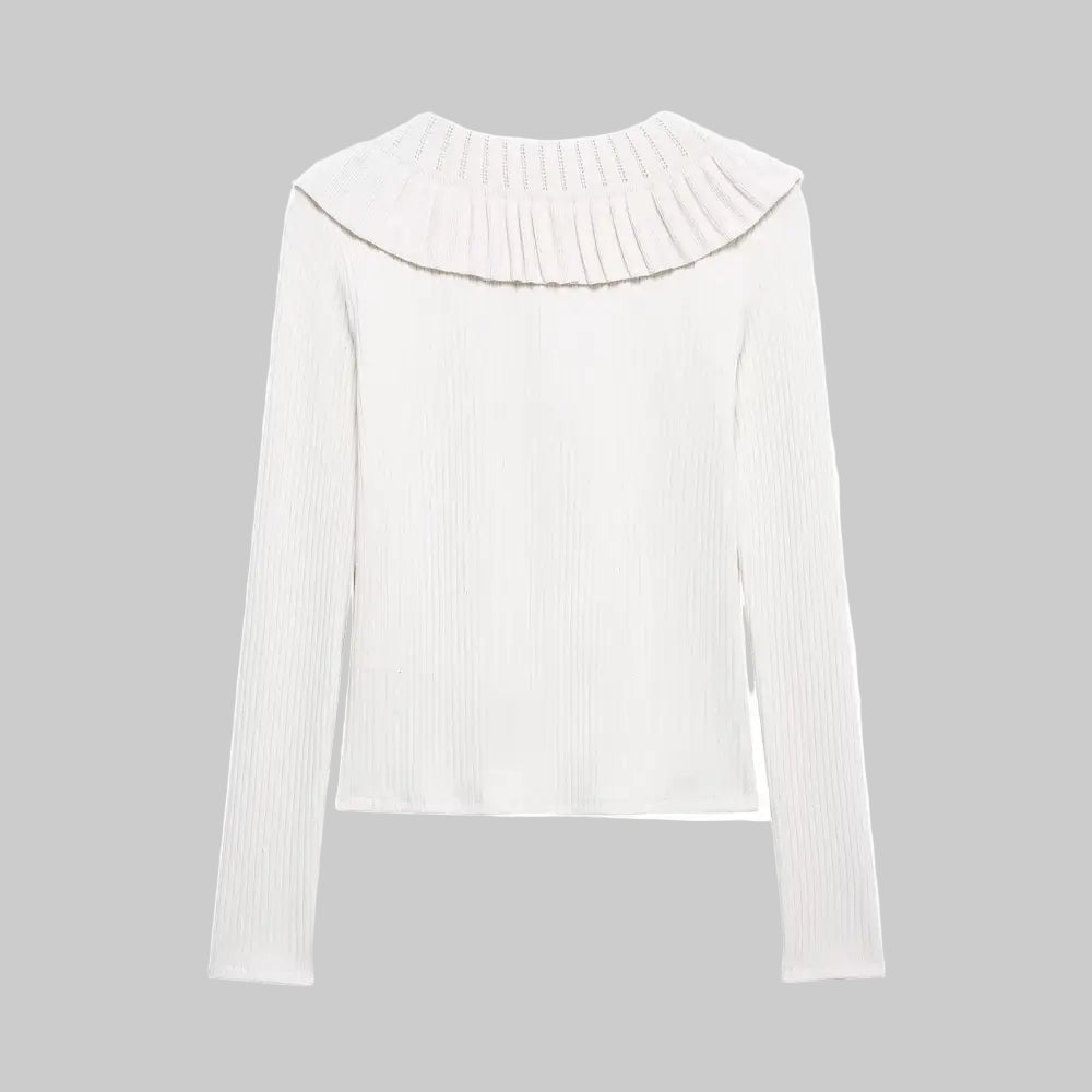 Ruffled Bow Lace-up Knitted Cardigan - Sweaters & Cardigans