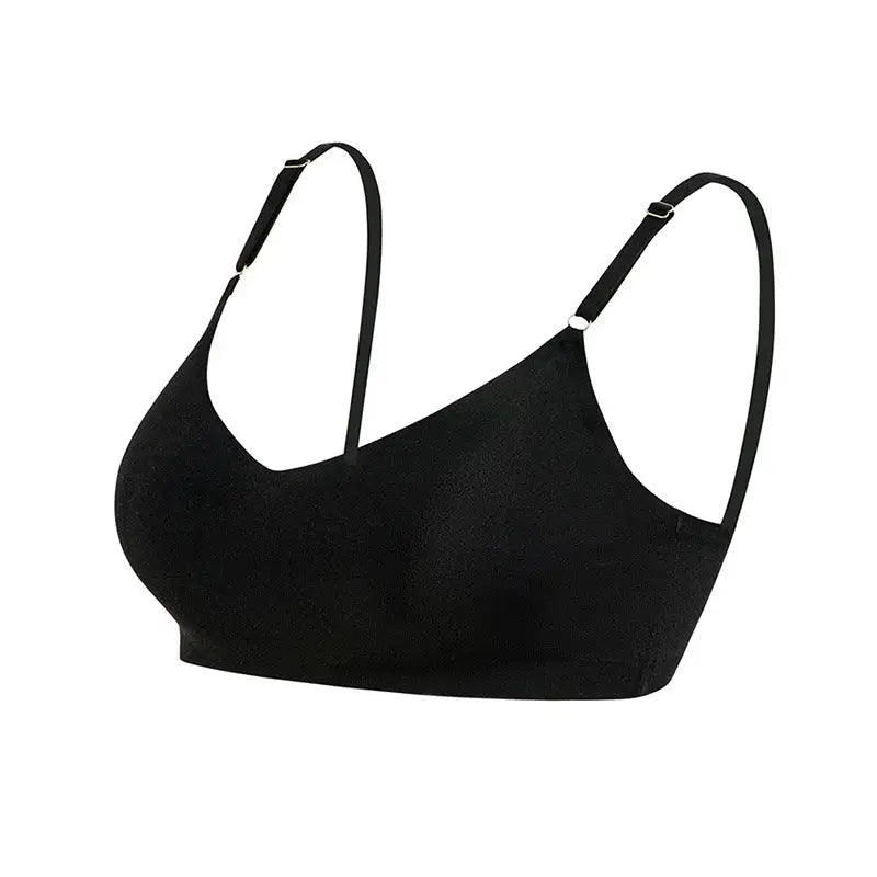 Seamless Bras Adjustable Double Shoulder Strap Bra - XS / Black