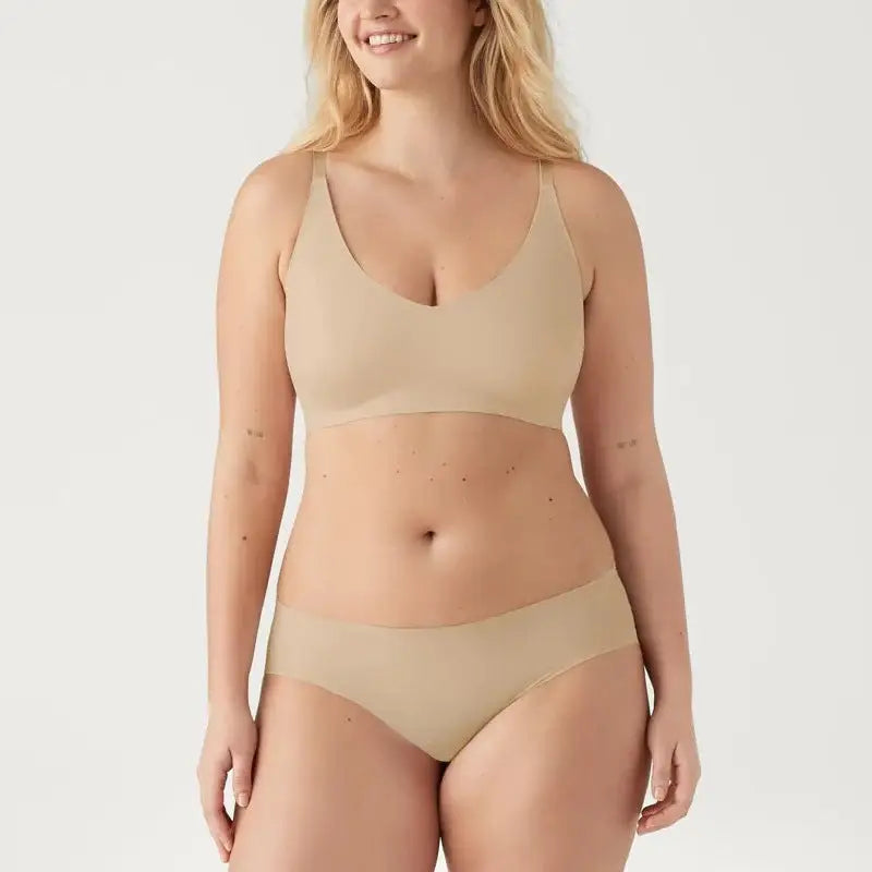 Seamless Comfort V-Neck Shoulder Strap Thin Bra Set - Panty Sets