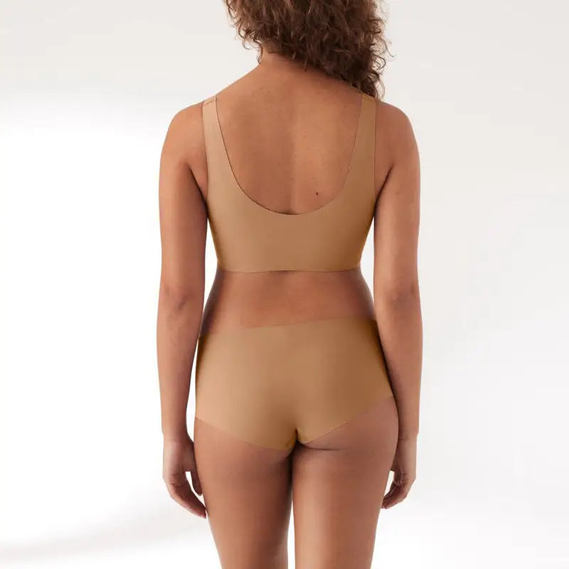 Seamless Comfortable V-Neck Width Strap Bra Set - Panty Sets