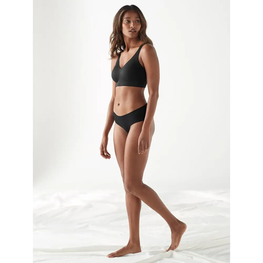 Seamless Comfortable V-Neck Width Strap Bra Set - Panty Sets
