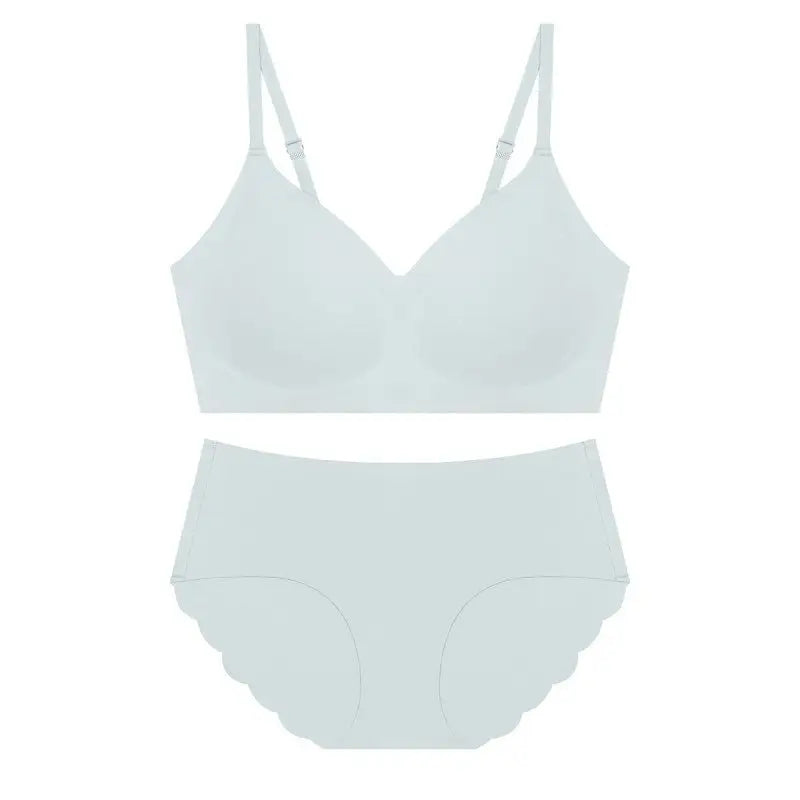Seamless Thin Shaping Wireless Soft Support Push-up Bra Set - S / Gray - Panty Sets