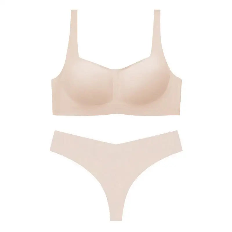 Seamless Thin Wireless Soft Support Comfortable Bra Set - S / Yellow - Panty Sets