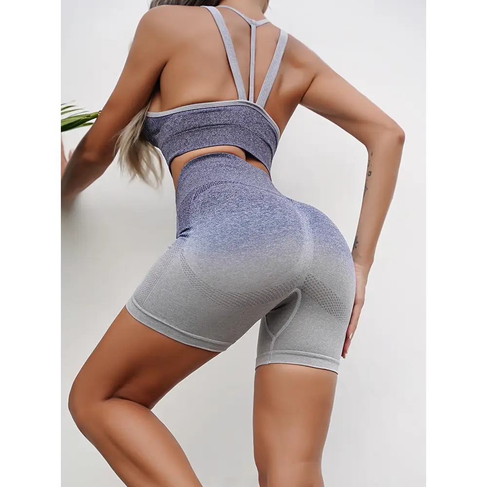 Seamless Yoga Fitness High Waist Tie Dyed Sports Suit - Activewear