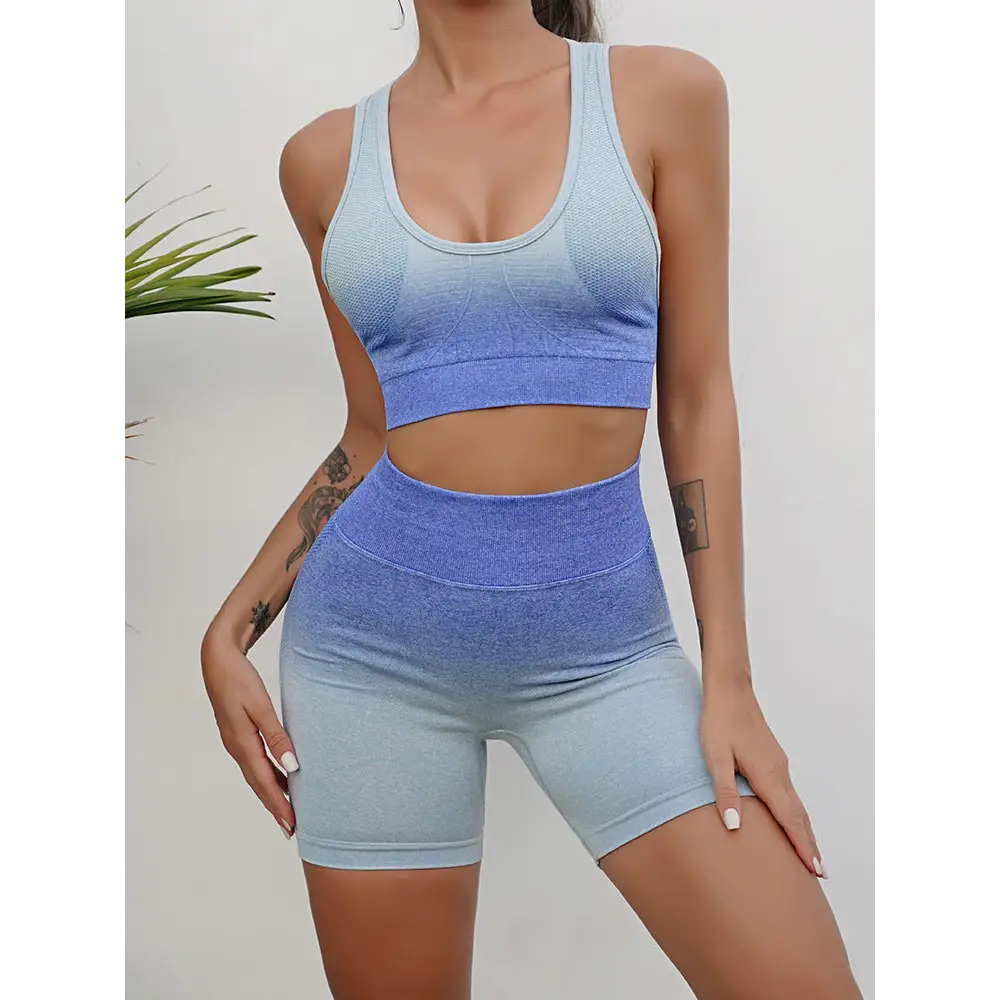 Seamless Yoga Fitness High Waist Tie Dyed Sports Suit - Activewear
