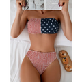 Sexy American Tube Top Bikini - XS / Red and Blue - Bikinis