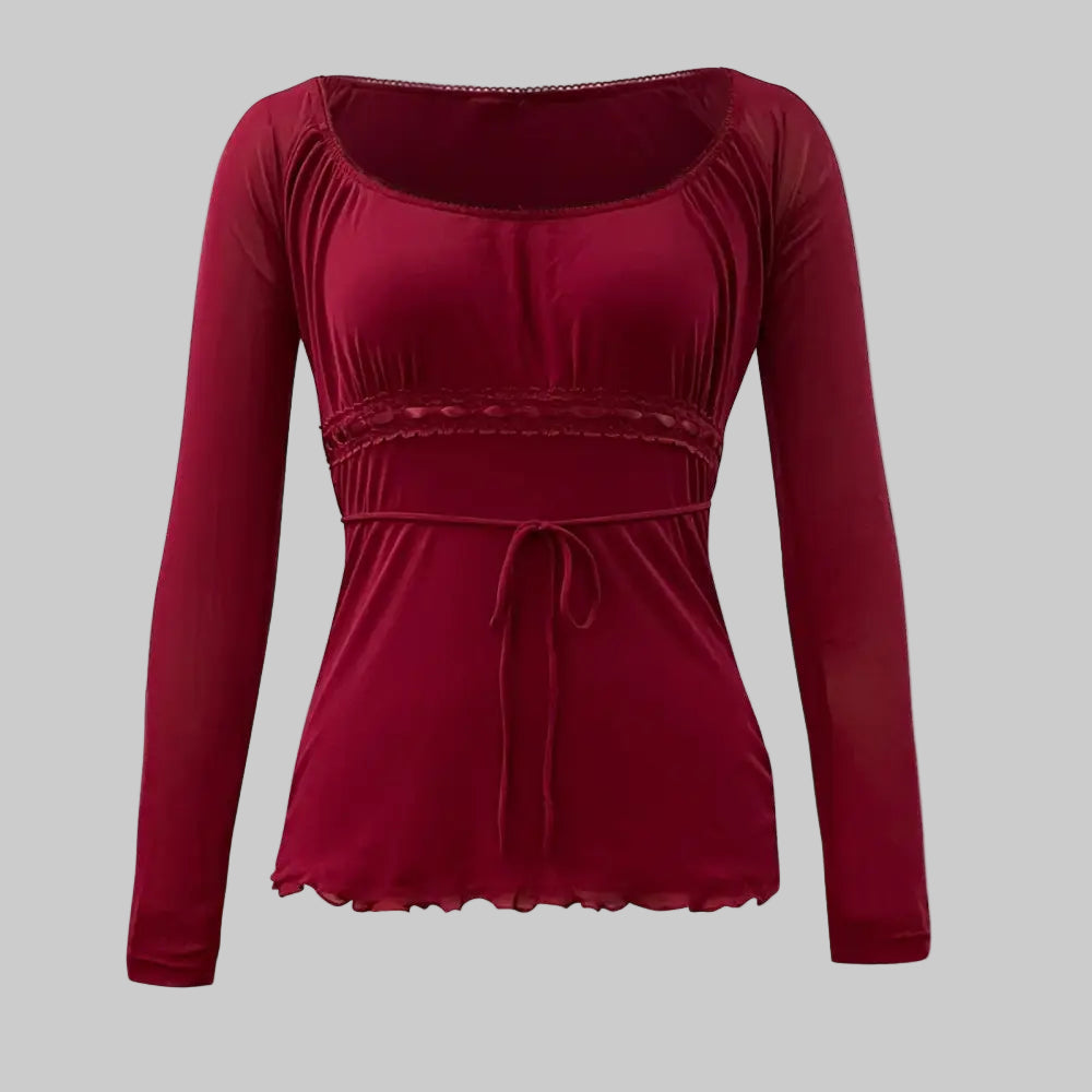 Sexy Bow Lace-up Top - S / Red - Shirts & Blouses