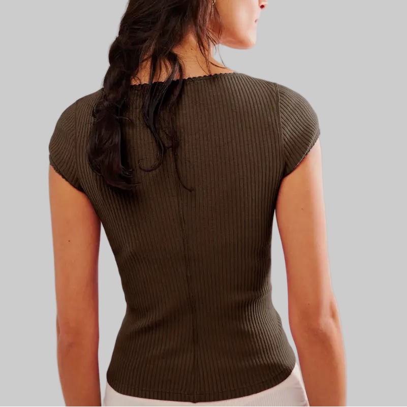 Sexy Button Short Sleeve Top - Shirts & Blouses