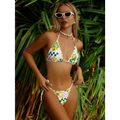 Sexy Colorful Checkered Bikini - XS / Yellow on White Background - Bikinis