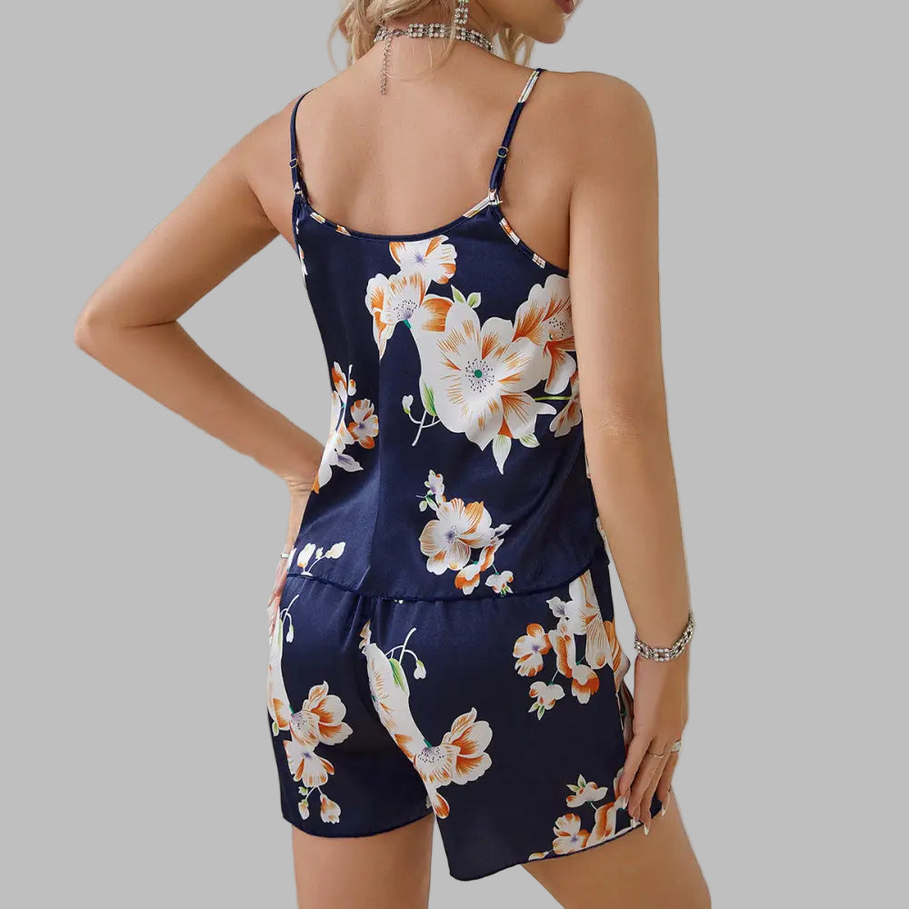 Sexy Floral Print Pajamas Set - Loungewear Sleepwear