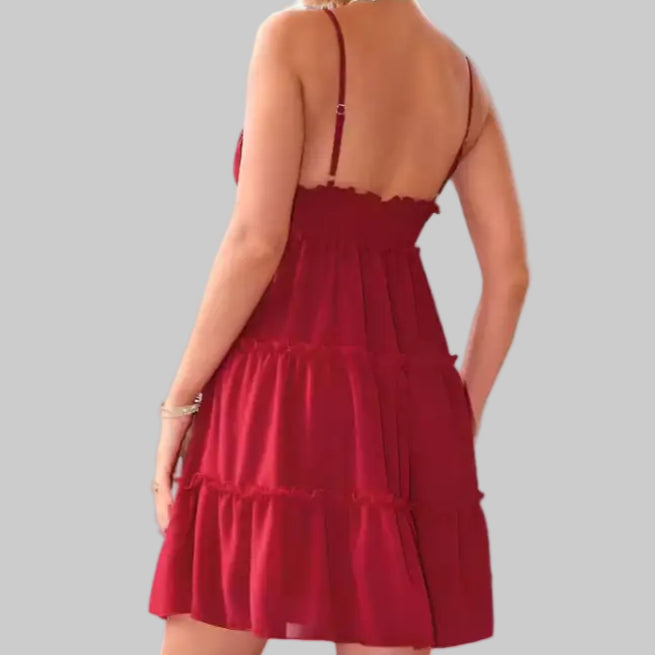 Sexy Lace-up Lace Dress - Dresses
