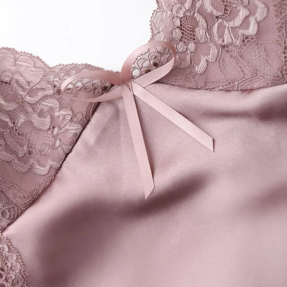 Sexy Satin Shorts Lace Pajamas - Loungewear Sleepwear