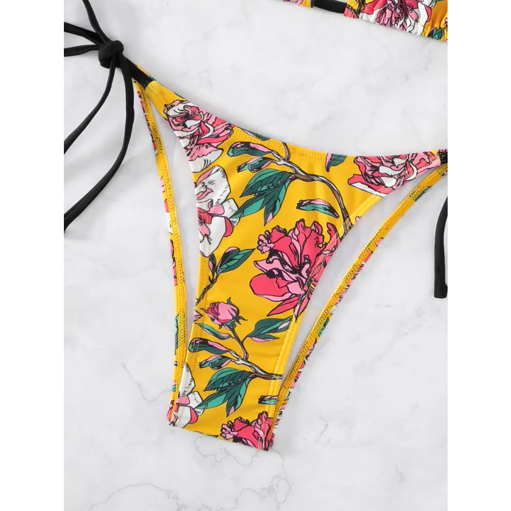 Sexy Split Backless Halter Bikini - Bikinis