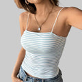 Sexy Striped Spaghetti Strap Camisole Top - S / Blue and white - Tank Tops & Camis